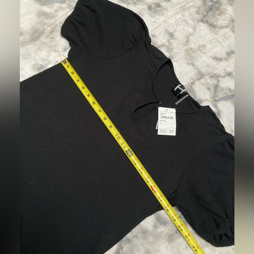 H by Bordeaux Top with Textured Sleeves